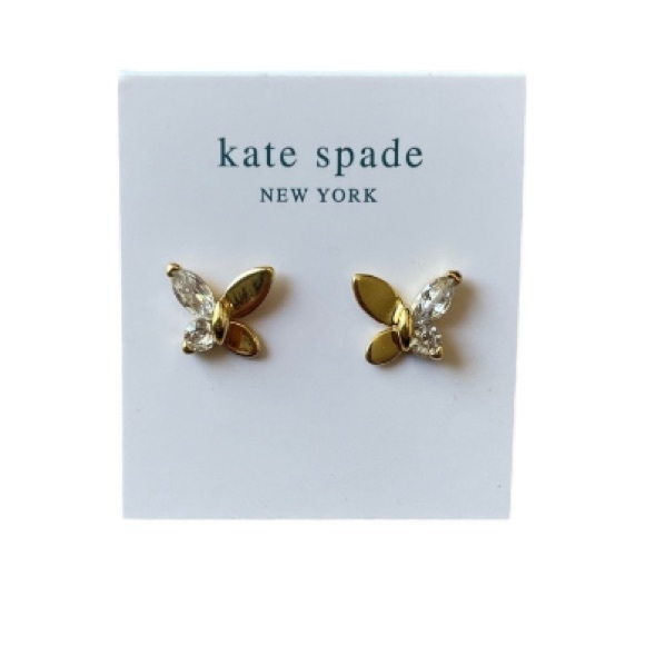 NEW Kate Spade ♠️ New York Social Butterfly Studs in Gold - Picture 4 of 5
